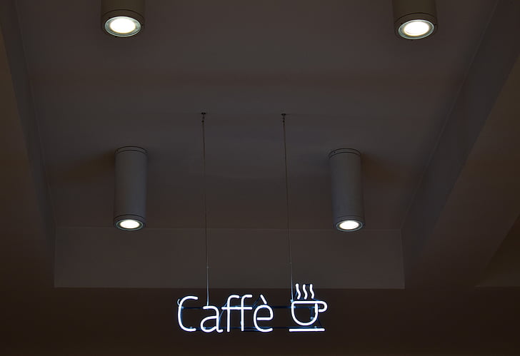 kohvik, kauplus, kohvik, pood, Caffe, märgistused, valgus