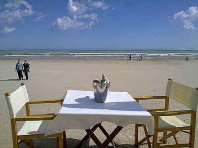 Cervia, havet, stranden, solen, Holiday, tabell, restaurang
