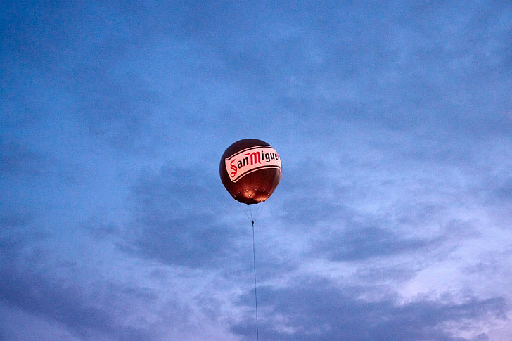 balloon, sky, fly, hot air balloon, float, take off, blue sky