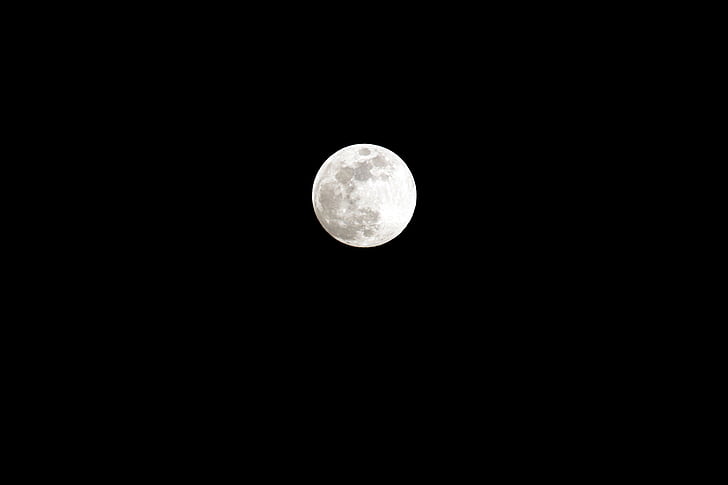 cel, nit, ple, Lluna, blanc, negre, superfície de la lluna