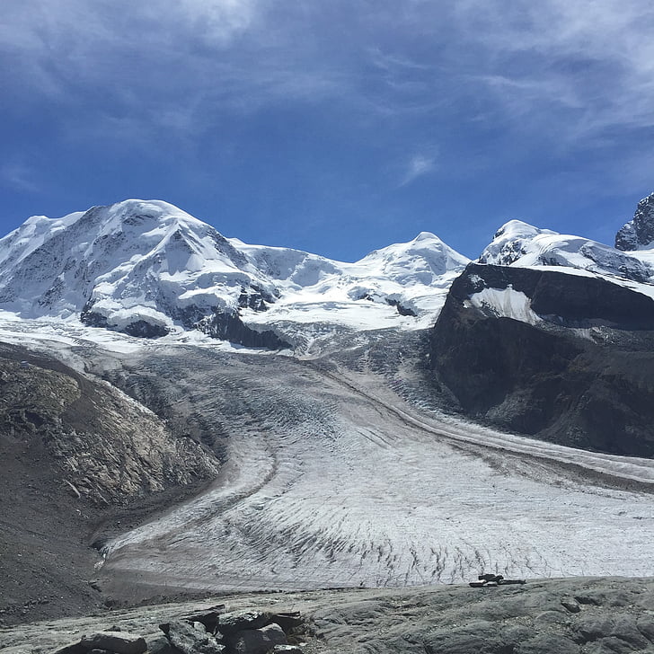 Glacier, Zermatt, sne, Valais, serien 4000, landskab, høje bjerge