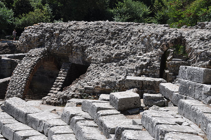 Albania, Butrint kansallispuisto, rauniot, kivet, Unescon, Arkeologia, linnoitus
