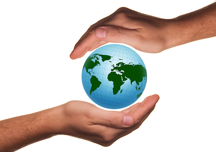 protection, protect, hand, handful of, earth, globe, world