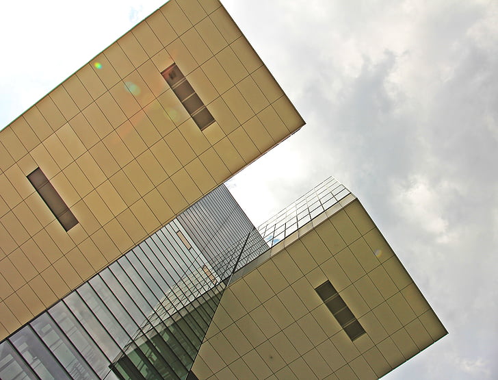 kranhaus, arkitektur, Köln, moderna, byggnad, glasfönster, modern arkitektur