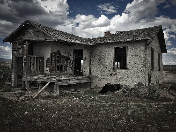 casa abbandonata, vecchia casa, costruzione, esposto all'aria, Casa, abbandonato, distruzione