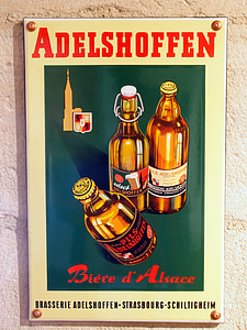 adelshoffen, øl, reklame, tegn, emalje, Museum, Frankrike