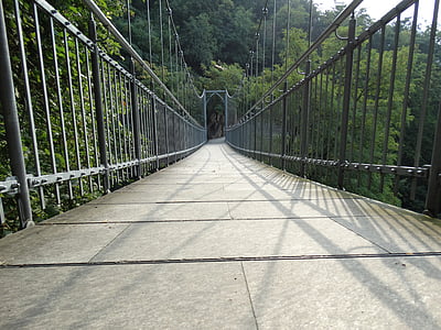 suspension bridge, bridge, bridge construction, rope bridge, railing, pedestrian bridge