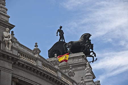 Madrid, bronce, skulptura, konji, Banco bilbao madrid, cuadrigas, escultura