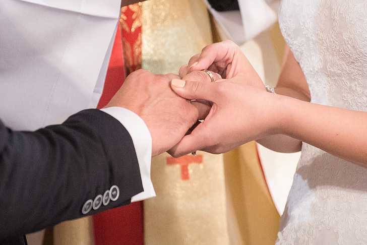 Свадьба, Обручальные кольца, Клятва, Молодая пара, невеста, люди, женщины