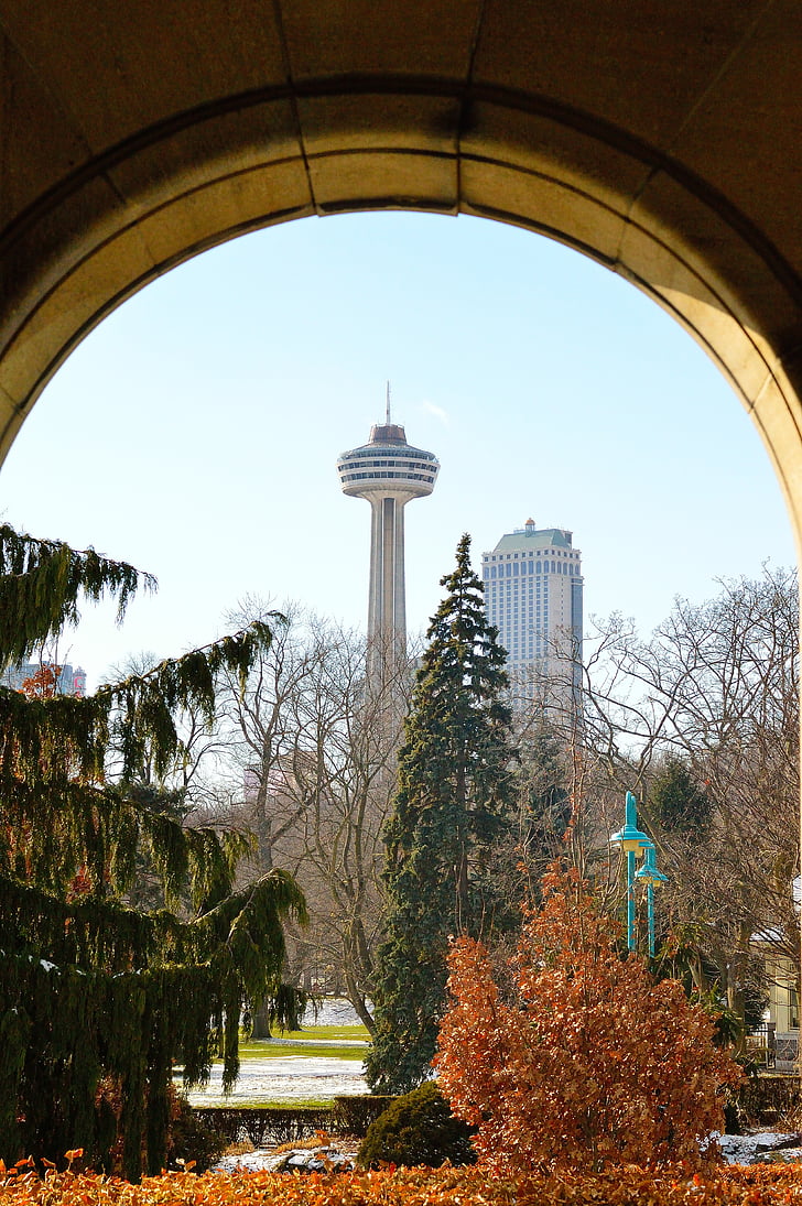 Skylon tower, Niagara falls, het platform, boog, landschap, toeristische
