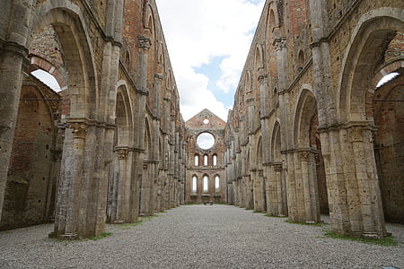 Catedral, ruina, Iglesia, antiguo, históricamente, edificio, albañilería