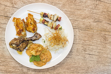 gastronomie, péruvien, poulet, plaque