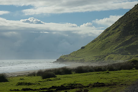distància, natura, Mar, Nova Zelanda, paisatge, representacions, muntanya