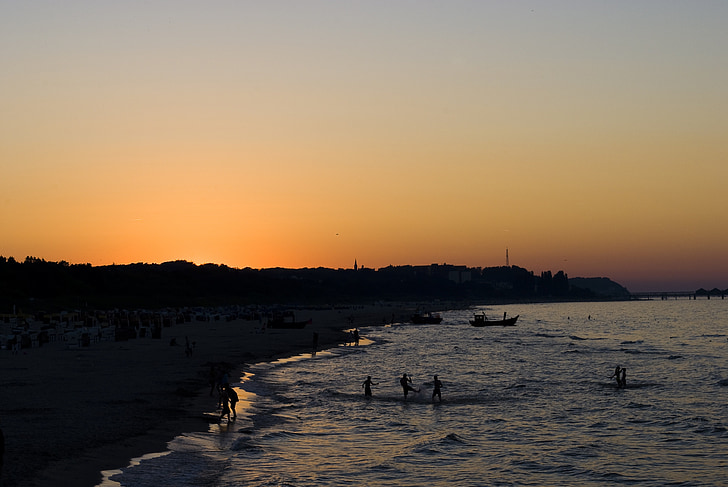 günbatımı, Baltık Denizi, ruh hali, su on Sunset, abendstimmung, su, romantizm