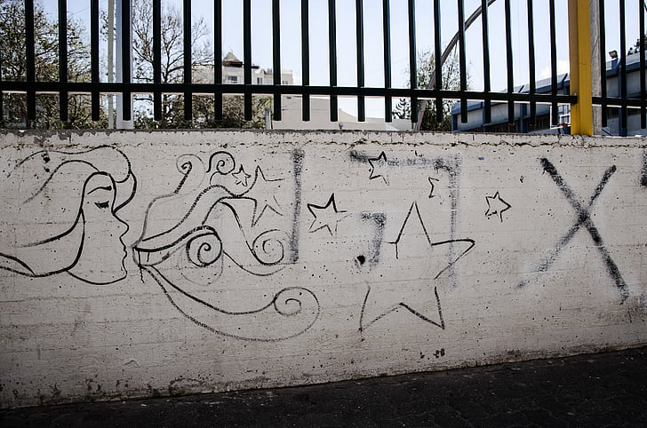 Graffiti, rue, école, urbain, mur, cool, peinture