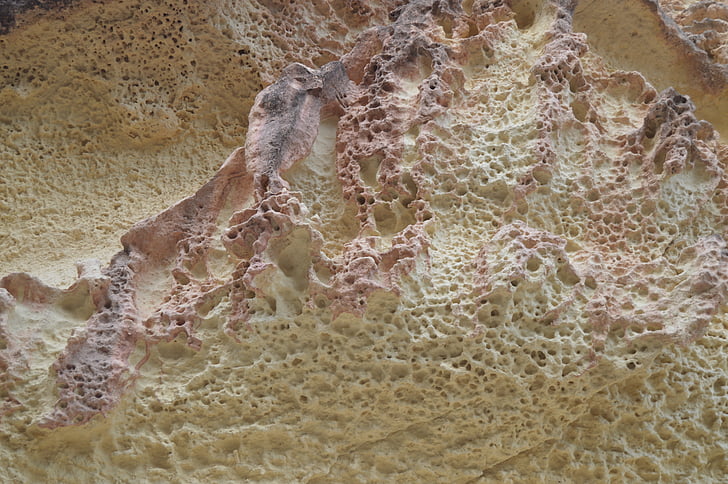 Rock, textuur, rots textuur, zandsteen, erosie textuur