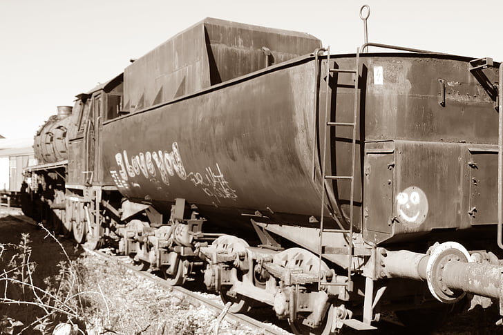 loco, obsoleto, locomotora, ferrocarril de