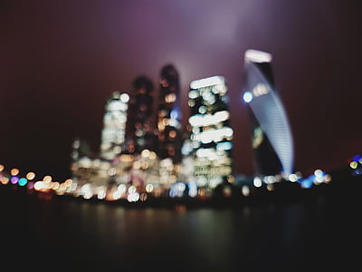 foto, Xangai, Torre, China, à noite, cidade, paisagem urbana