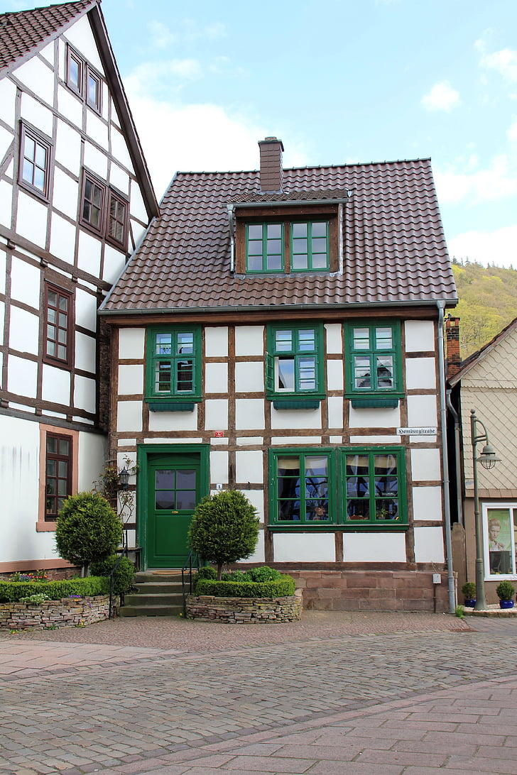 regionie Weser uplands, budynek, Strona główna, Kratownica, fachwerkhaus, stary dom, dobrze utrzymane