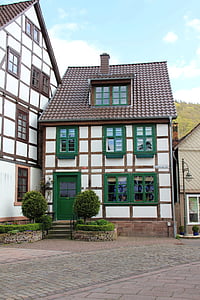 Weseri kõrgustikul, hoone, Avaleht, puntras, fachwerkhaus, vana maja, hästi hooldatud