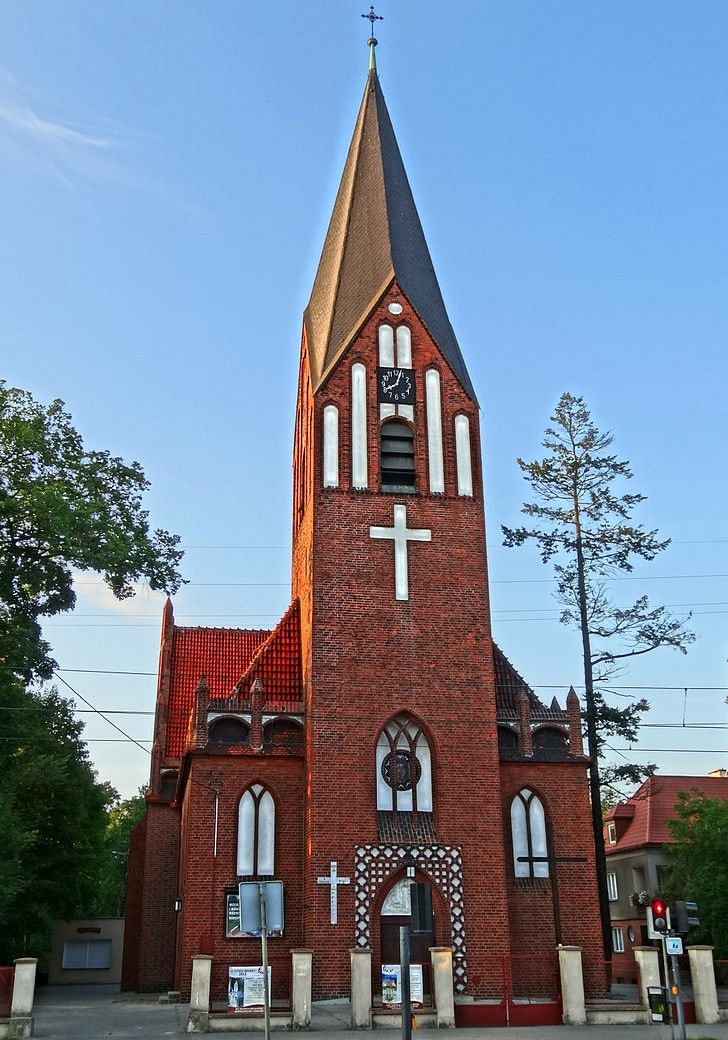 cerkev Božjega usmiljenja, Bydgoszcz, stolp, Poljska, stavbe, arhitektura, krščanstvo
