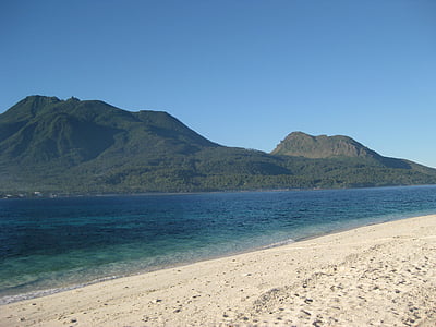 카 미 귄, 필리핀, 비치, 섬, 하얀 모래 해변