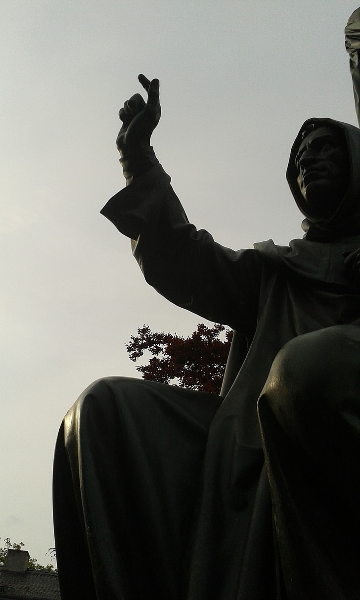 Luther memorial, Luther, Památník, Savonarola, Německo, Rheinhessen, červi