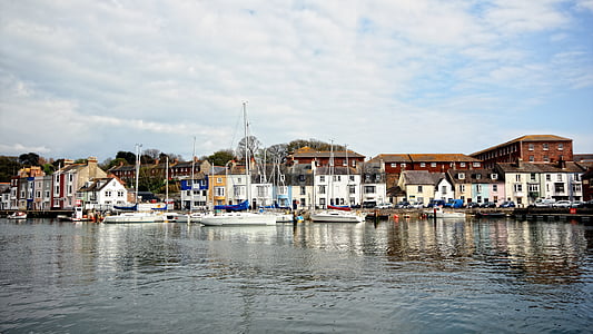 Weymouth, Harbour, morze, Dorset, Anglia, Miasto, Harbor