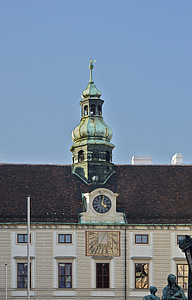 Amalienborg, Clocktower, solur, Hofburg, Palace, Wien, historiske