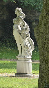 Büste, Statue, Park, Frau, Abbildung, Skulptur, Stein