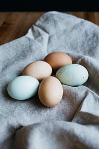 five, eggs, gray, textile, easter, pastel, linen