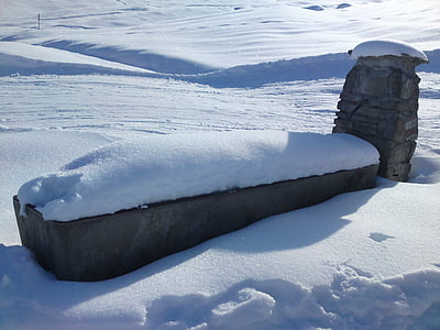 Đài phun nước, tuyết, mùa đông, nước, Graubünden