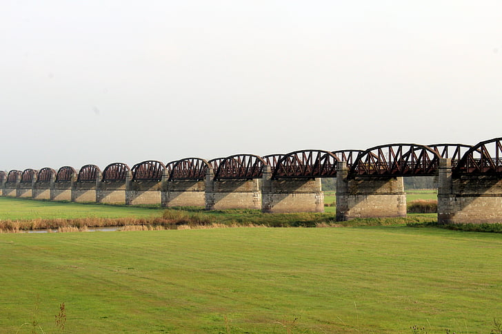 domitzer pont del ferrocarril, Pont, pont ferroviari, arquitectura, pont vell, construcció, estructura d'acer