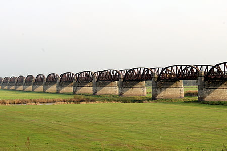 pont ferroviaire de domitzer, pont, pont ferroviaire, architecture, vieux pont, construction, structure en acier