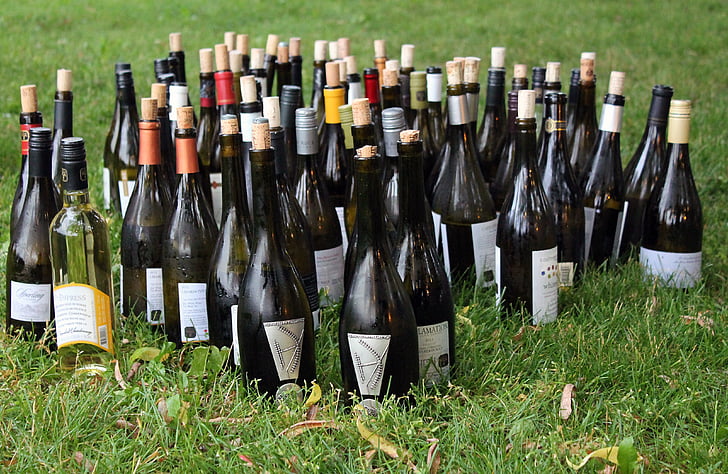 бутилки вино, вино, бутилки, напитка, алкохол, стъкло, бутилка вино