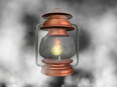 foggy weather, oil lamp, lamp