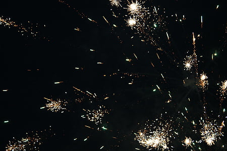 new year's eve, fireworks, new year's day, radio, shower of sparks, celebration, night