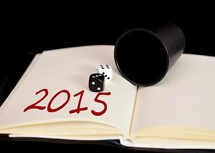 år, lycka till, framåt, rulla tärningarna, 2015, prognos, tid