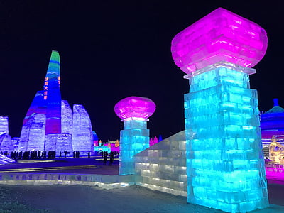 Harbin, is og sne verden, is skulptur