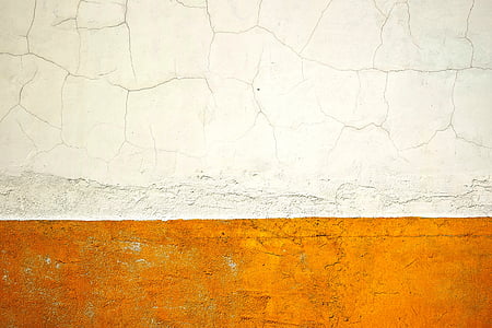 parede, rachaduras, Branco, amarelo, danos, concreto, refresco
