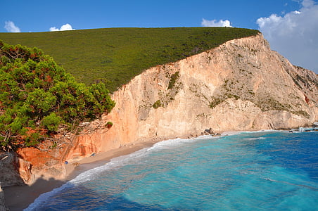 beach, booked, sea, nature, landscape, lefkada island-greece