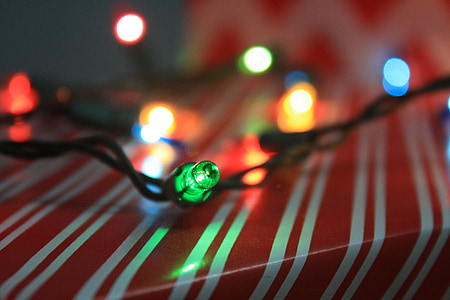 luz, iluminação, verde, Natal, festivo, férias, luzes
