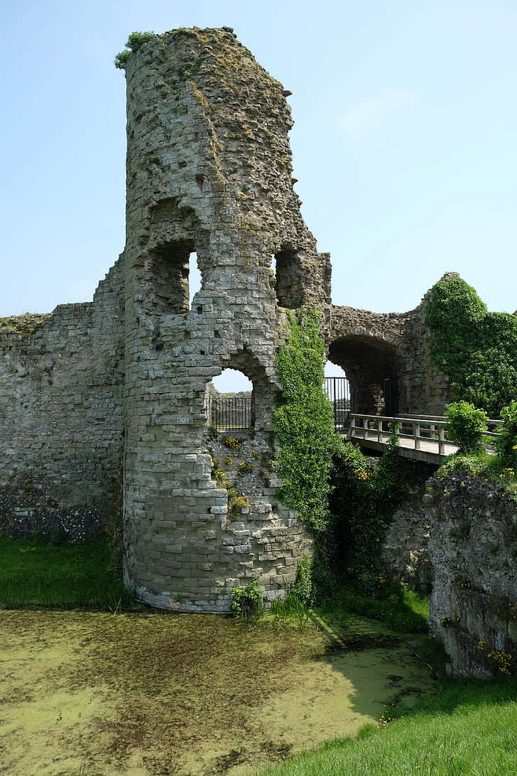 Anglija, grad, moated grad, srednjem veku, steno, zanimivi kraji, propad