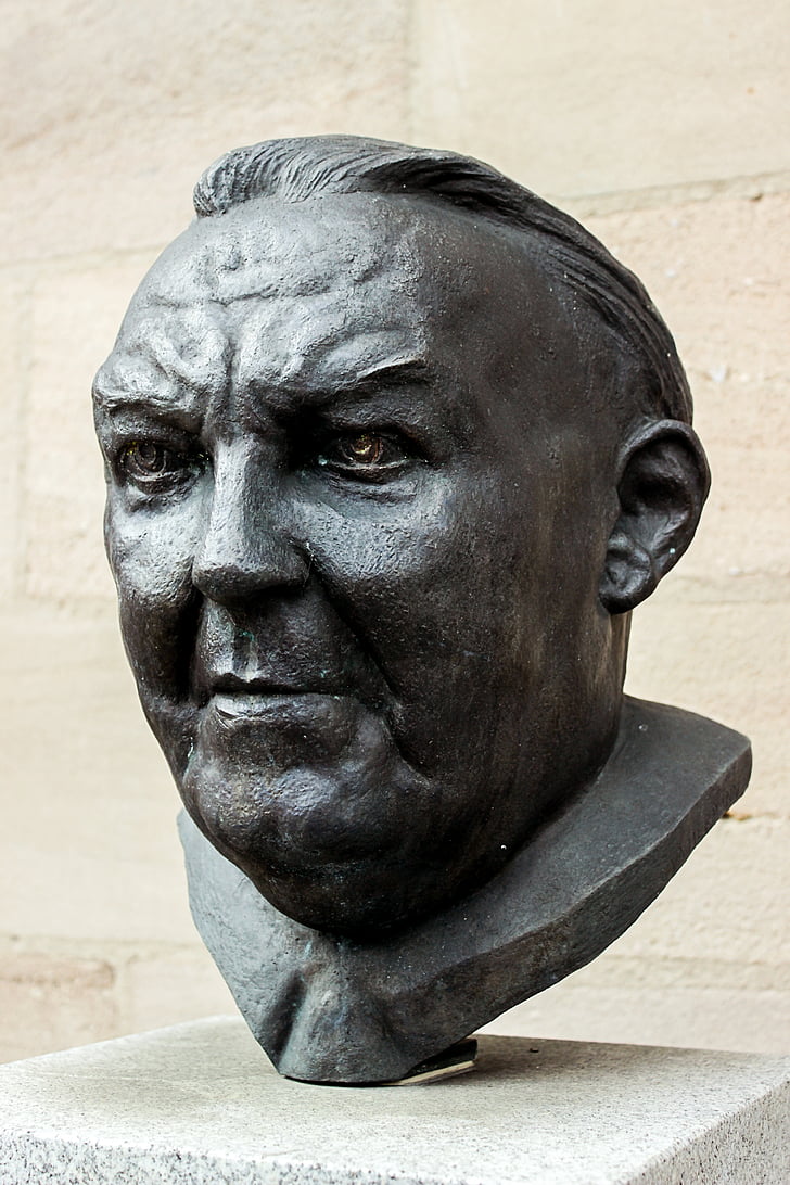 Bust de, Canceller, escultura, política, Monument, Fürth, prefix