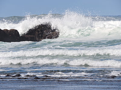 oceano, Costa, onda, schiantarsi, rocce, mare, acqua