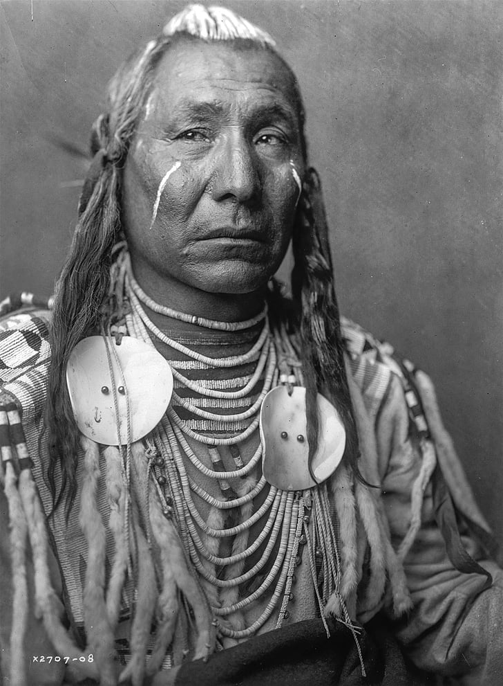istoric, Vintage, Sioux, Indian, american, şef, stil de viaţă