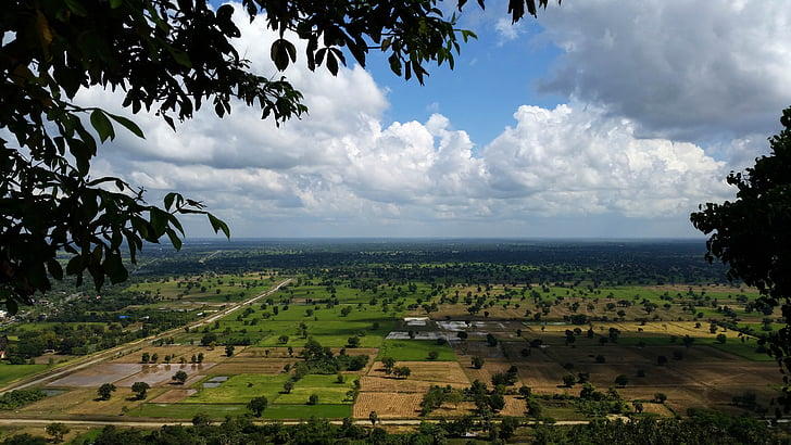 Камбоджа, Азия, Батамбанг, Пном sampeau, изглед, планински