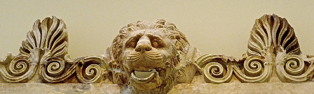 lion, bas-relief, carving, roman, sandstone, sculpture, ancient