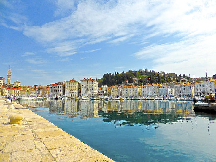 reflection, harbour, mediterranean, seaside, seascape, port, bay