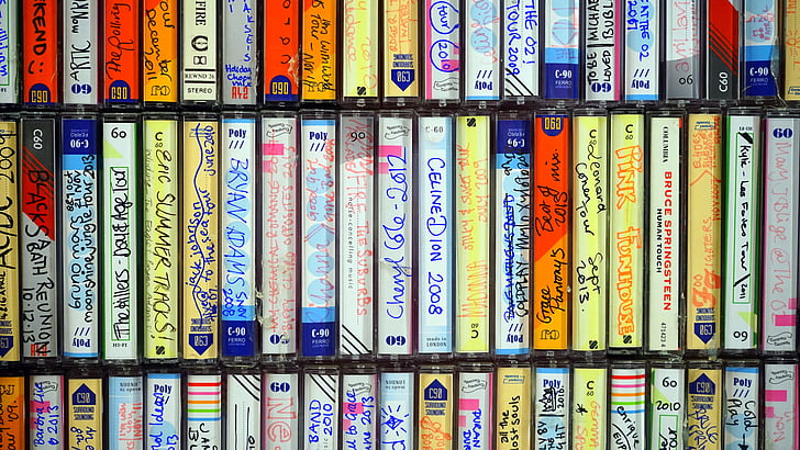 cassette, tape, music, vintage, 1980s, 70s, hi-fi